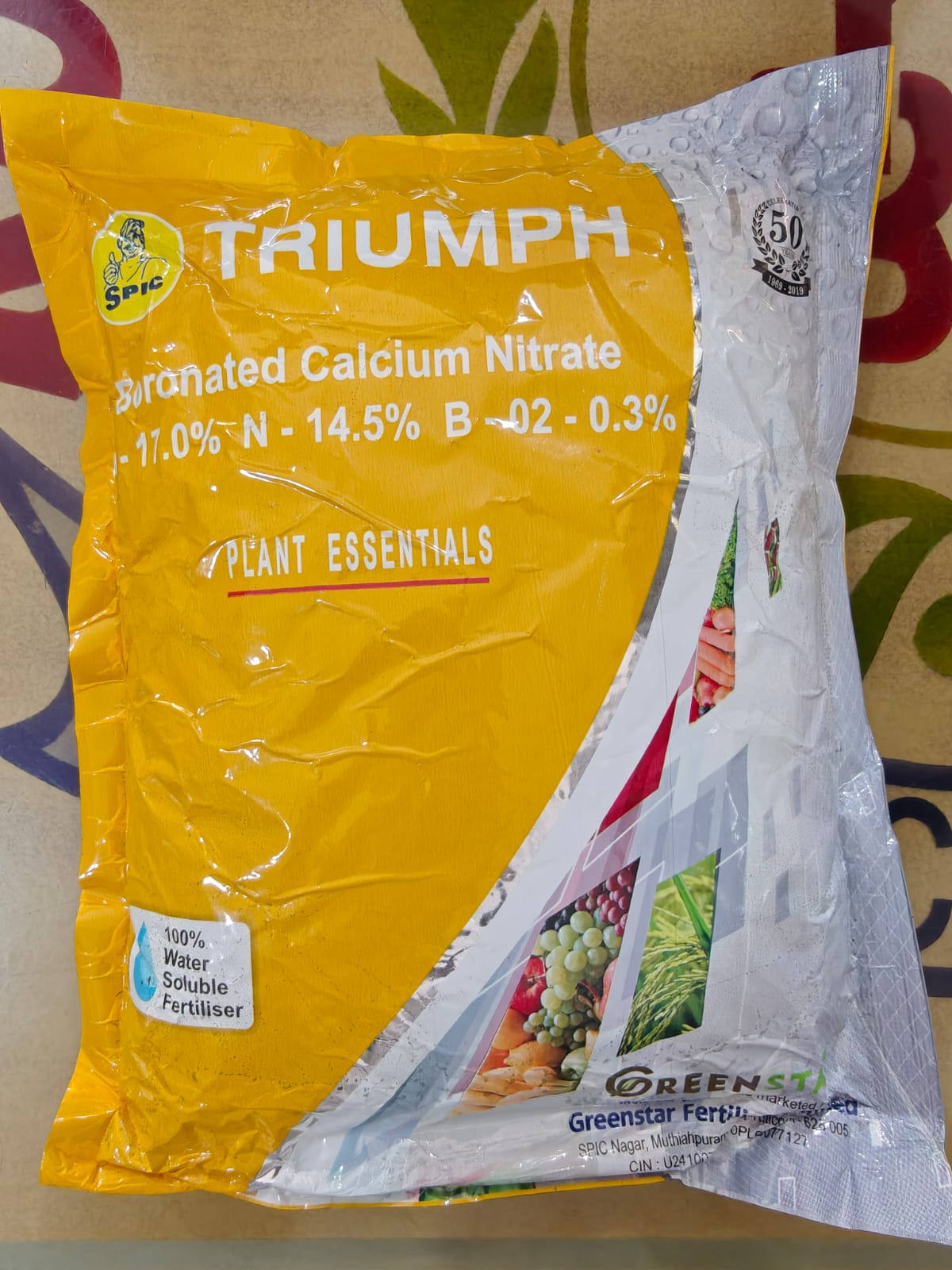 SPIC Triumph Boronated Calcium Nitrate | 1kg | Calcium with Boron (100% Water Soluble)